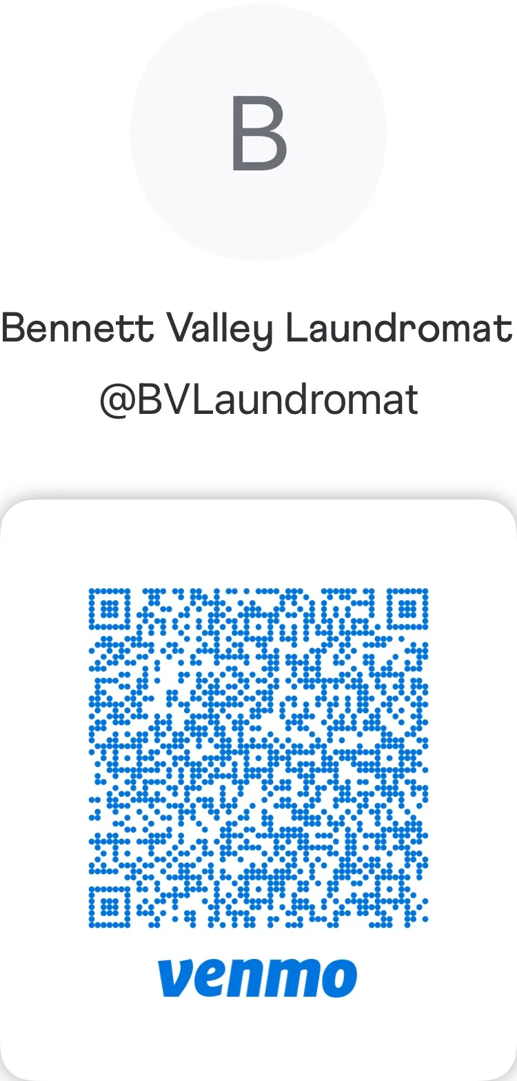 Venmo QR code for Bennett Valley Laundromat at BVLaundromat